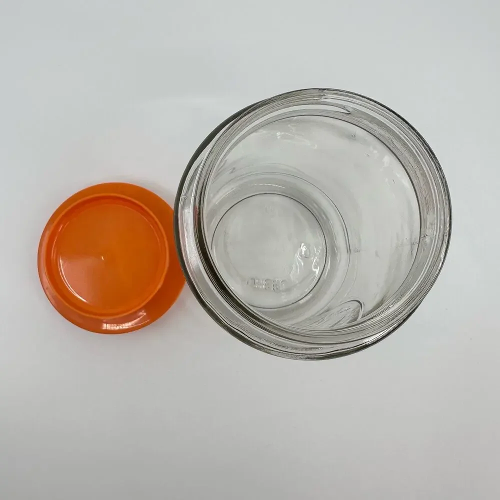 Vintage Anchor Hocking Orange Juice Jar With Lid Carafe 1970s Kitchen Canister